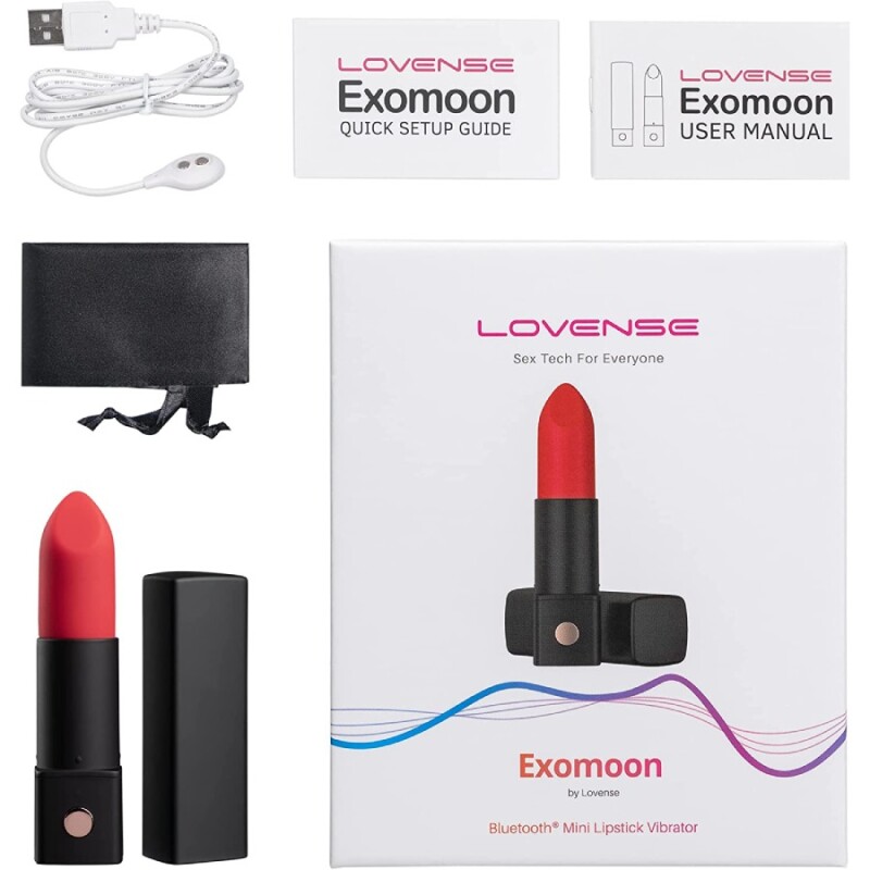 Вібратор-помада Lovense Exomoon червоно-чорна, 8.8 х 2.2 см - Зображення 3