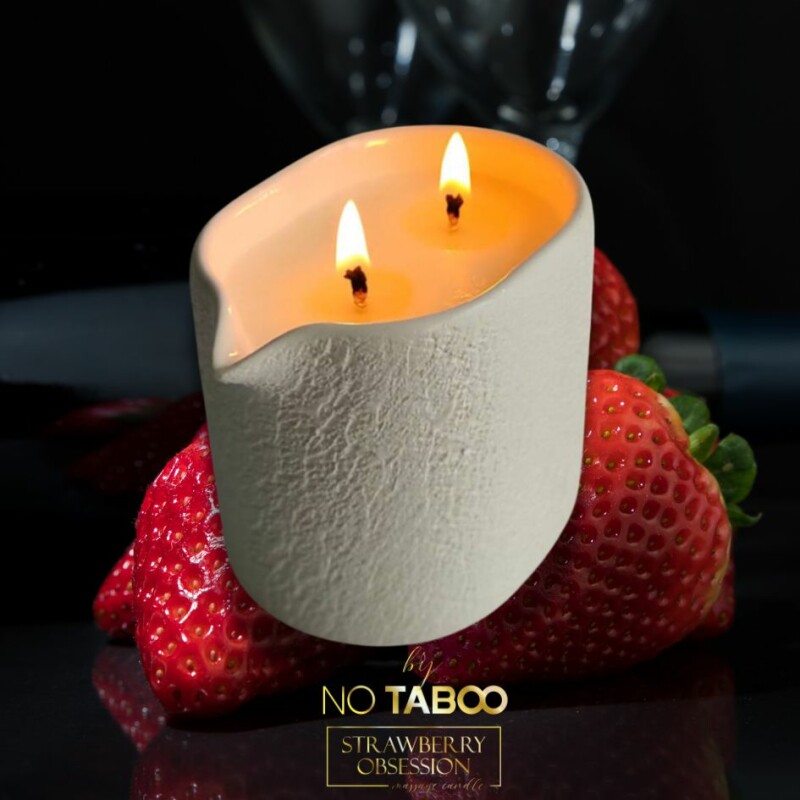 Масажна свічка, 140 мл, NO TABOO Strawberry Obsession полуниця + базилік + мускус - Зображення 2