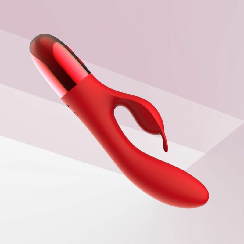 Вібратор-кролик з горизонтальними рухами Every Night Toys для точки G, червоний, 21 х 3.4 см - Изображение 4