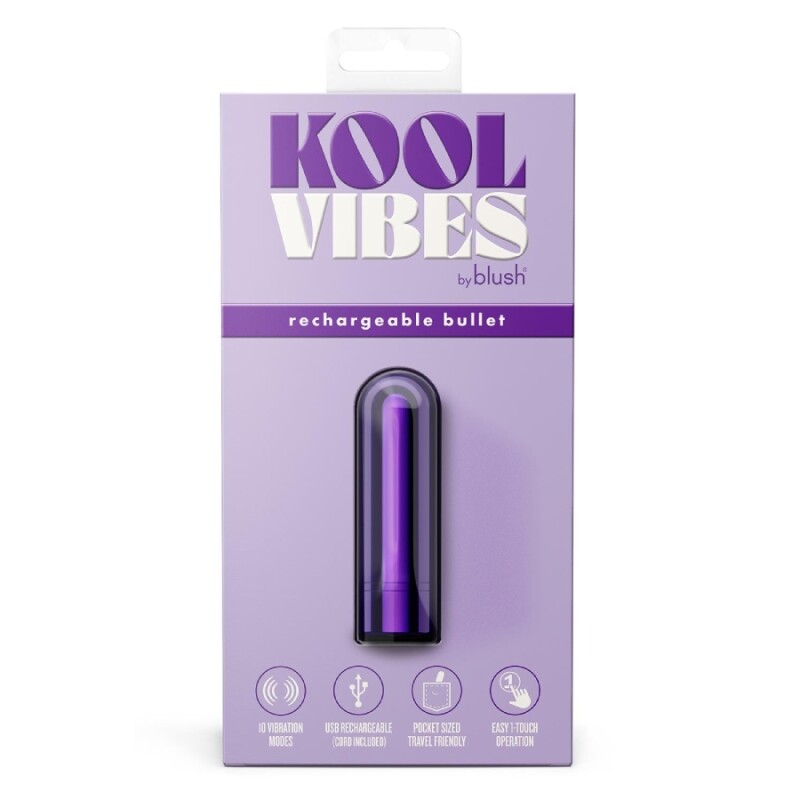 Віброкуля перезарядна Blush Kool Vibes фіолетова, 6.3 х 1.8 см - Зображення 1