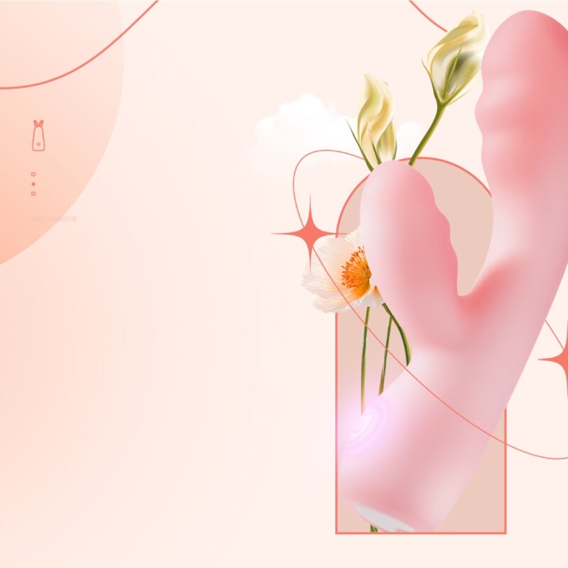 Вібратор-кролик м'якість зефіру BeYourLover Cloud JOY подвійний шар рідкого силікону, рожевий, 15.3 х 3.6 см - Зображення 5