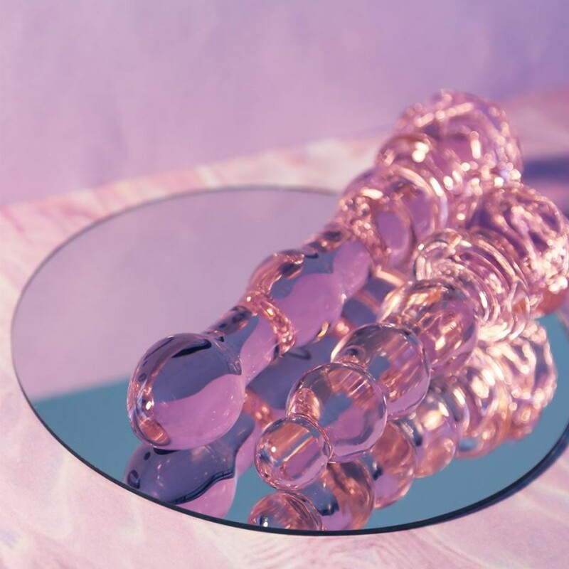 Скляний фалоімітатор Dreamtoys Glaze Glass Rosebud рожевий, 20 х 3.1 см - Зображення 8