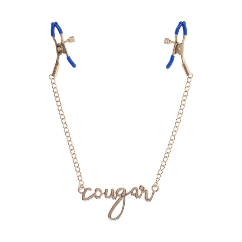 Затискачі для сосків Sex & Mischief Cougar Chained з ланцюжком, золоті, 42 см - Зображення 3