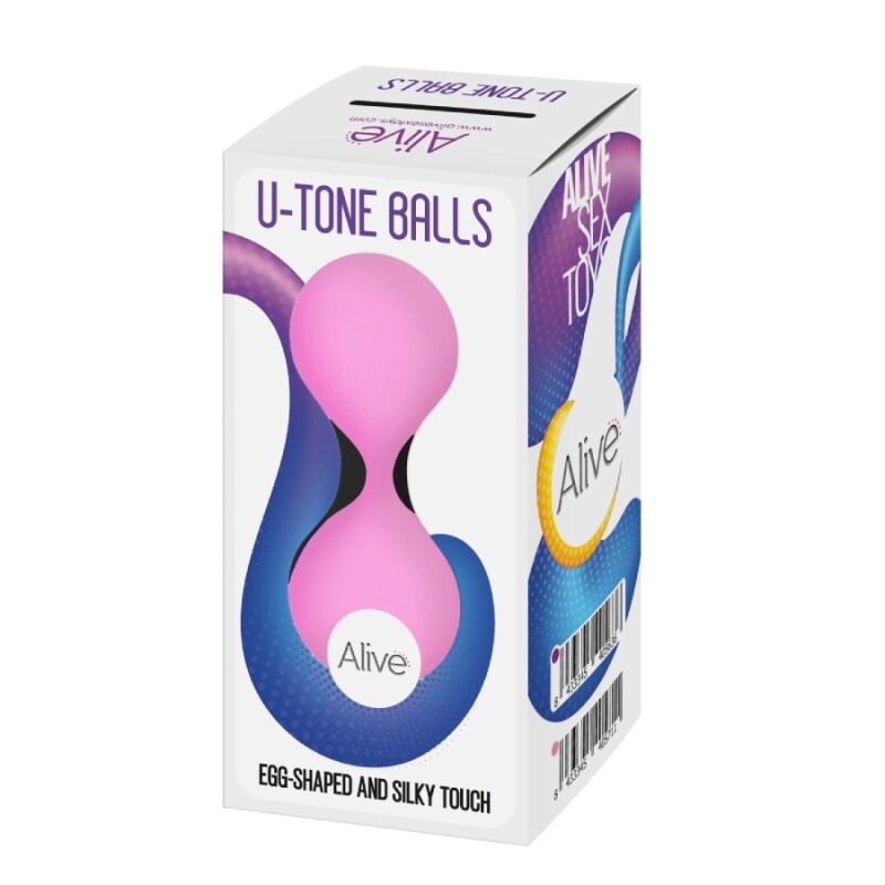 Вагінальні кульки Alive U-Tone Balls рожеві, 18 х 3.5 см - Изображение 1
