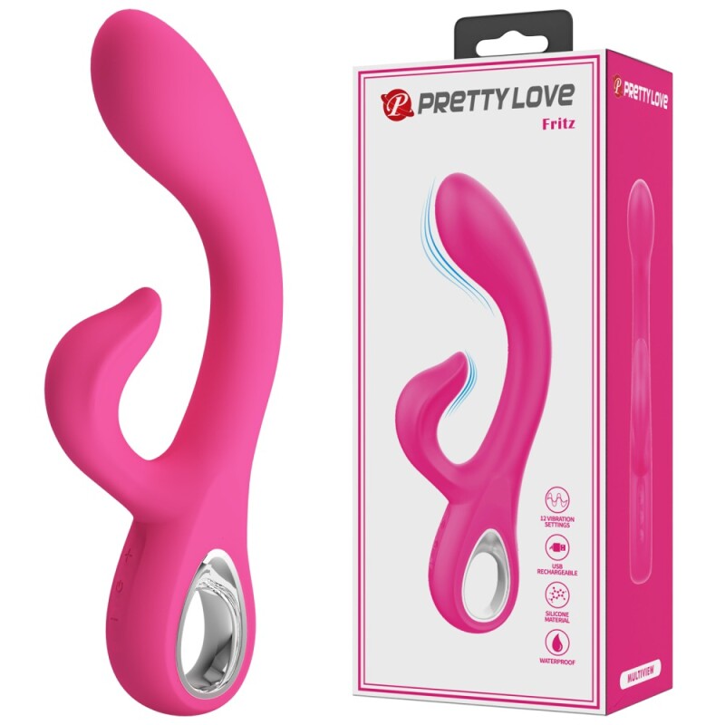 Вібратор-кролик Pretty Love Fritz рожевий, 19.8 х 3.4 см