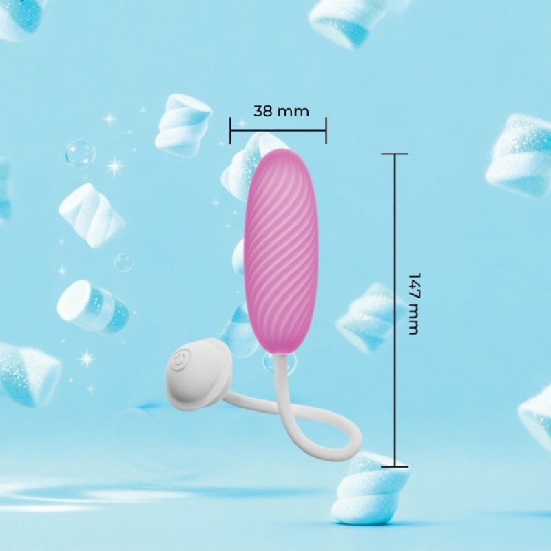 Віброяйце з додатком Univibe Marshmallow Bliss Egg рожеве, 14.7 х 3.8 см - Изображение 2