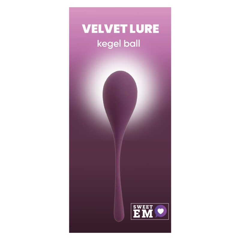 Тренажер Кегеля Sweet Em Kegel Ball з хвостиком, фіолетовий, 70 г, 14 х 3.3 см