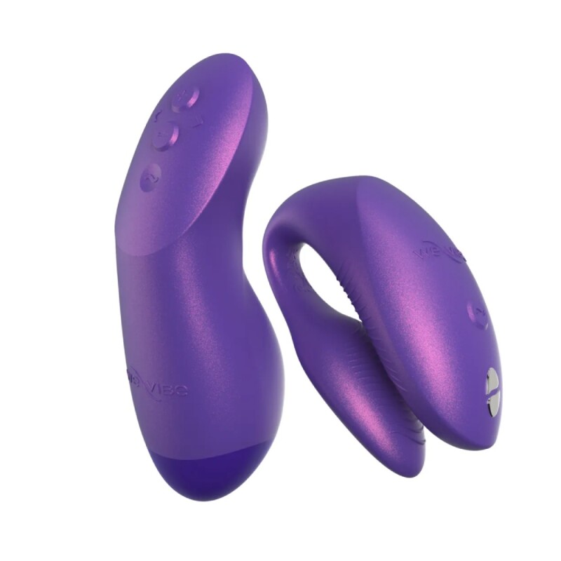 Вібратор для пар We-Vibe Chorus Pro з пультом і додатком, фіолетовий, 8 см - Зображення 7