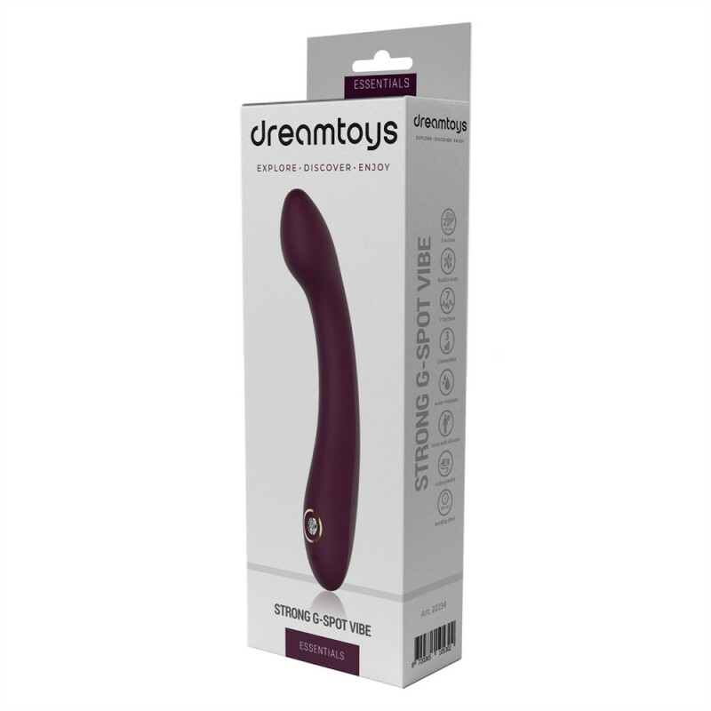 Вібратор для точки G Dream Toys Essentials зі стразами, бордовий, 21.8 × 3.6 см - Изображение 1