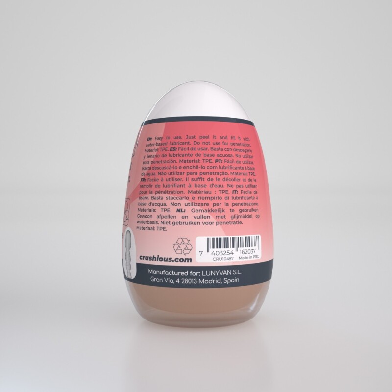 Мастурбатор-яйце Crushious Ezy Egg the Mouth рот, бежевий, 8.7 х 5.6 см - Зображення 6