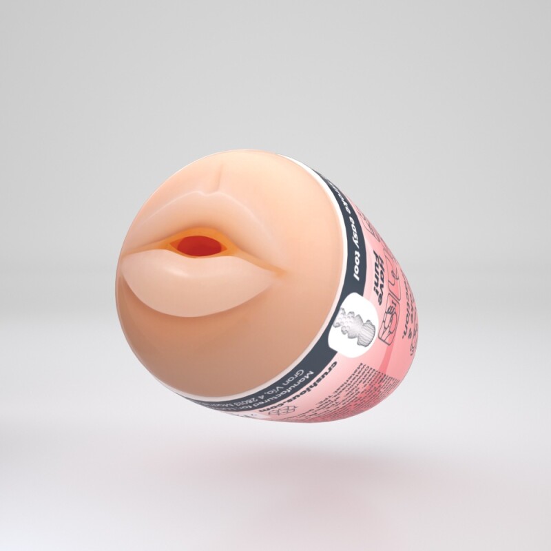 Мастурбатор-яйце Crushious Ezy Egg the Mouth рот, бежевий, 8.7 х 5.6 см - Зображення 4