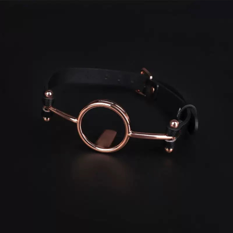Кляп-кільце WOW Fetish з фіксатором язика, рожеве золото - Зображення 3