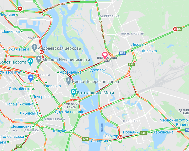 Пробки в Киеве: посмотреть на картах Google, фото-1 Пробки в Киеве: посмотреть на картах Google, фото-1