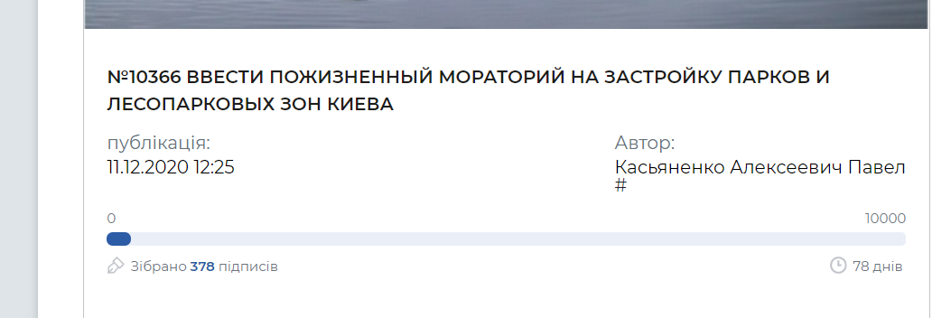 По состоянию на утро 22 декабря петицию подписали 378 человек