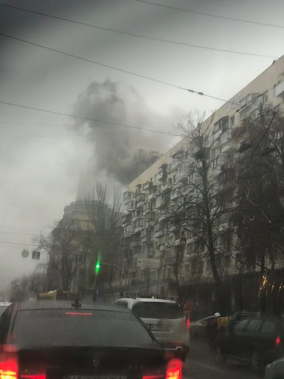 В Киеве горел ресторан, Главное управление ДСНС Украины в Киеве.