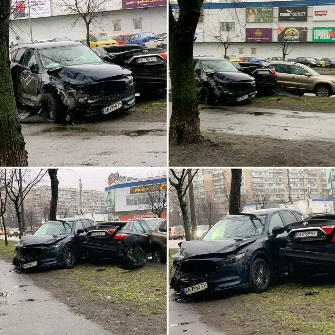 В Киеве серьезное ДТП: не разминулись две иномарки. В Киеве серьезное ДТП: не разминулись две иномарки., Фото: Telegram-канал Киев сейчас
