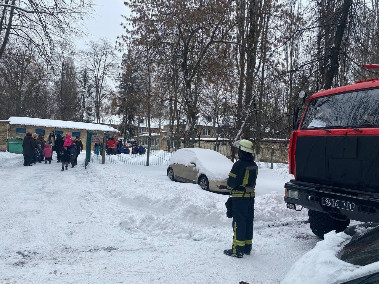 В Киеве горел детский сад., Фото ГСЧС