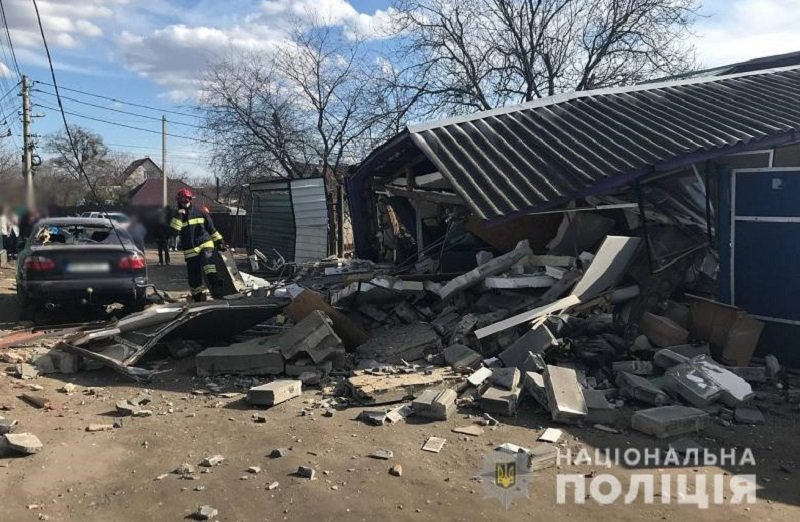 В Соломенском районе Киева произошел взрыв: разрушился гараж, Фото: Национальная полиция