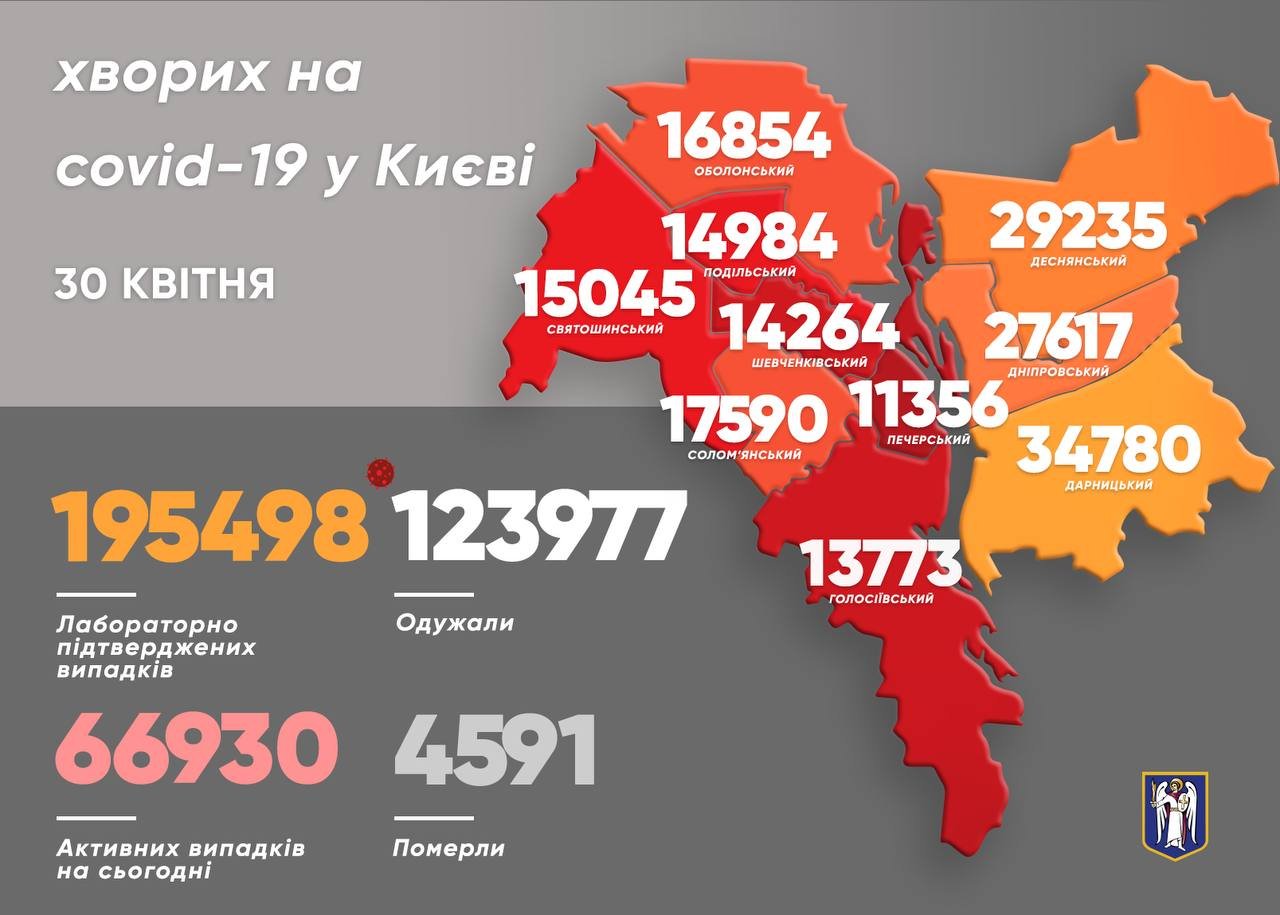 Статистика COVID-19 по районам на 30 апреля.