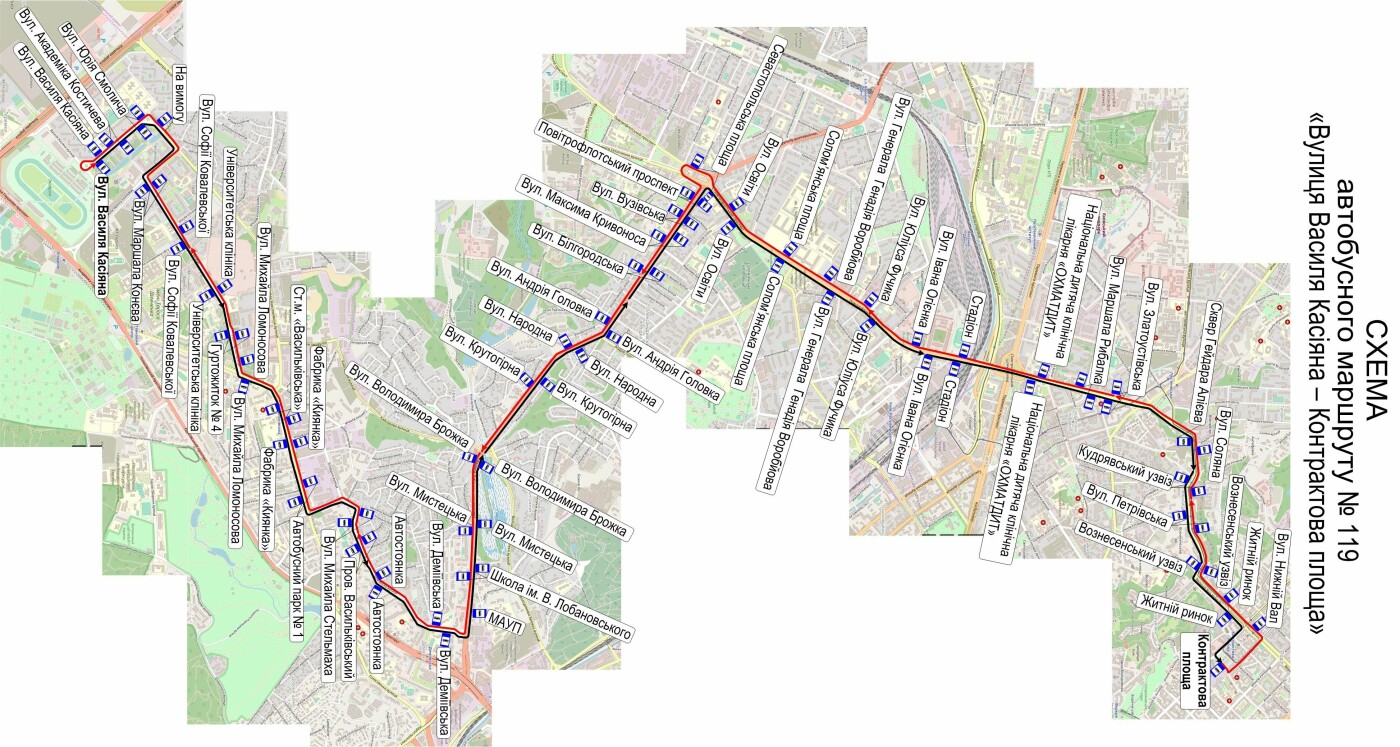 Маршрут 119 город омск. Маршрут 119. 119 Автобус маршрут. Автобус 119 маршрут от Киевской. 119 Автобус маршрут СПБ.