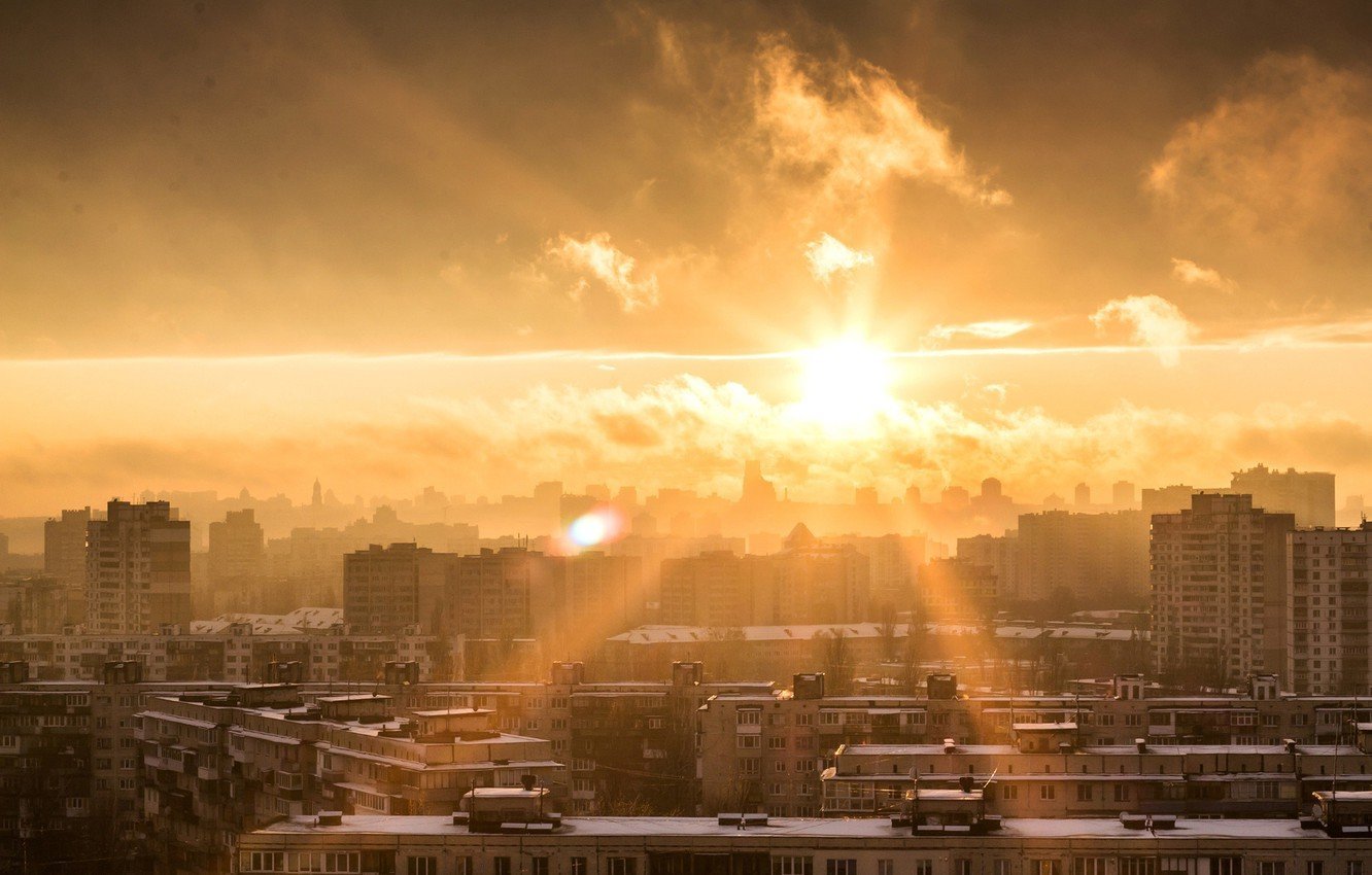 Восход солнца в Киеве