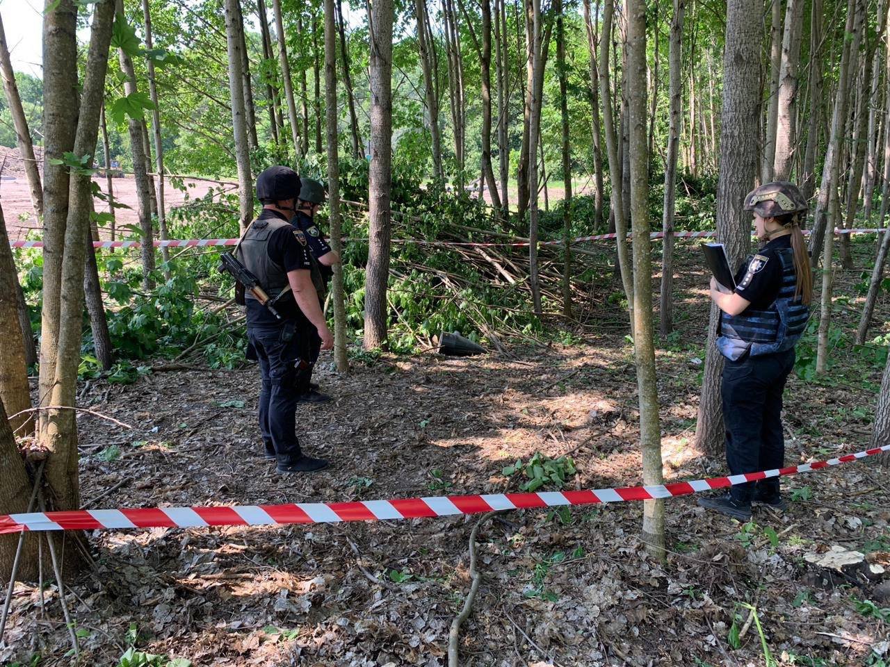 В лісі на Київщині виявили нерозрвану бойову частину іранського "шахеда".