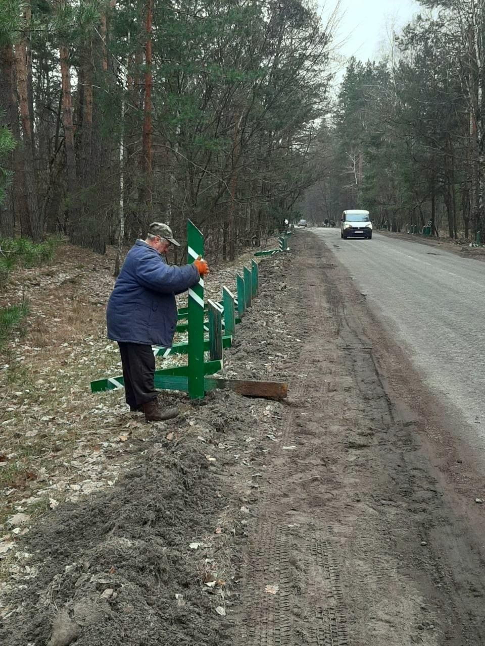 У київських лісах встановлюють антипаркувальні стовпчики