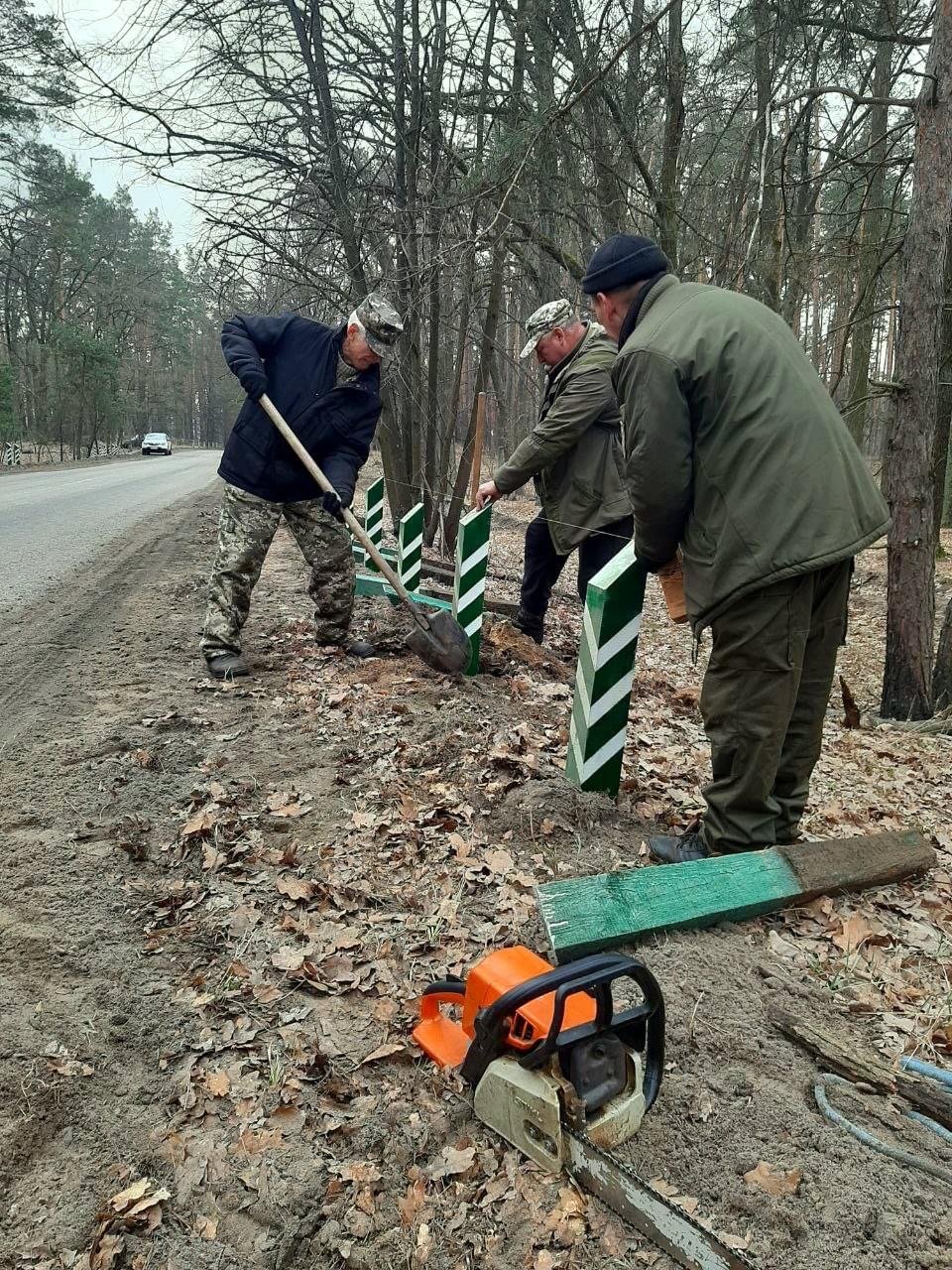 У київських лісах встановлюють антипаркувальні стовпчики