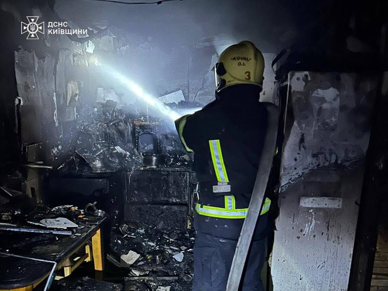 В Киевской области во время пожара обнаружили тело мужчины