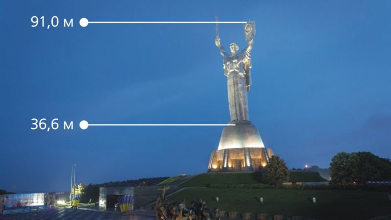 Оглядові майданчики на монументі Батьківщина-Мати та площа у її підніжжя