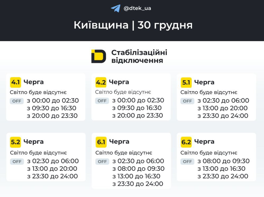 схема графіку відключень