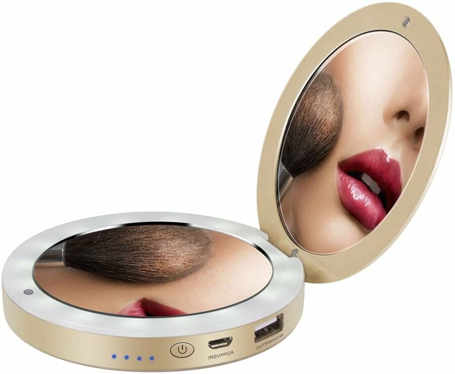 Компактное зеркало для макияжа с Power Bank