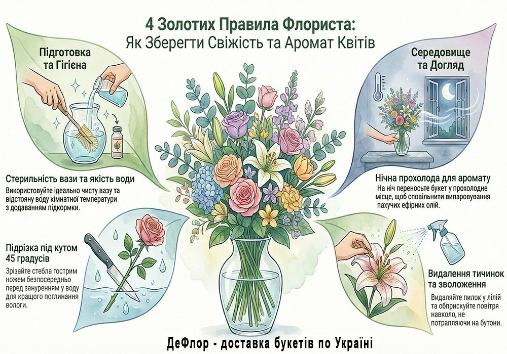 як доглядати за пахучими квітами щоб вони довше радували запахом і залишались свіжими поради як зберегти аромат та свіжість квітів у вазі